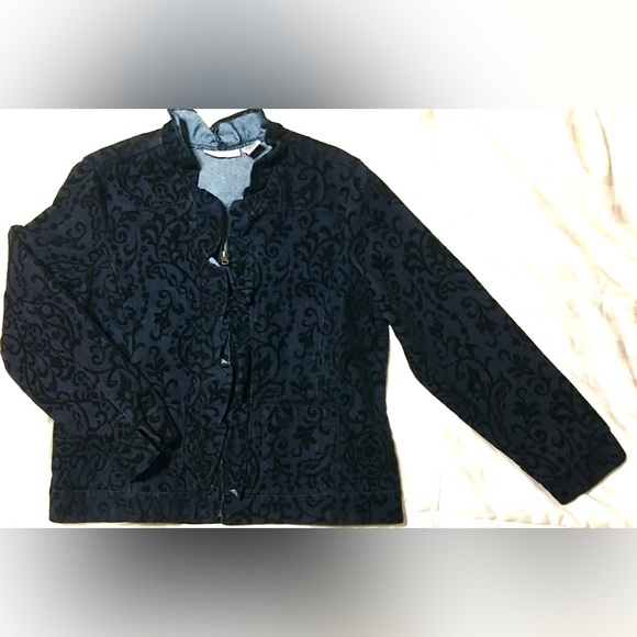 Tantrums Denim - TANTRUMS Denim Jacket w/ruffles & flocking